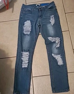 Indigo Rein Women Jeans Blue Size 7 Low Rise Skinny Stretch - Picture 1 of 3