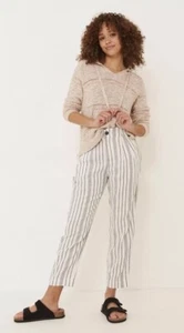 Pantaloni alla caviglia Fat Face misto lino viola cropped taglia UK 8 ottime condizioni #T8 - Foto 1 di 8