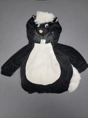 DISFRAZ DE MOFETA HALLOWEEN Bebé Infante 0-6 MESES Negro Blanco Capucha / Snap / 1 pieza Foto 1 de 3