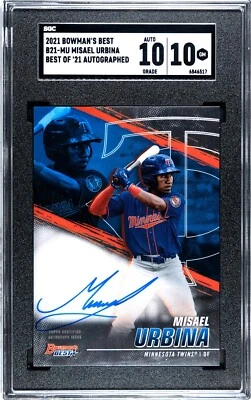 2021 Bowman's Best Misael Urbina Autograph SGC 10 w/10 AUTO - Image 1 of 2