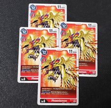 4x Phoenixmon - Uncommon - EX1-010 U - Digimon CCG - Red - NM/M Playset