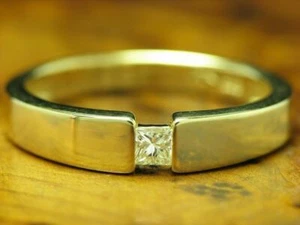 14kt 585 Gelbgold Ring mit 0,12ct Diamant Besatz / 3,2g / RG 56,5 - Bild 1 von 6