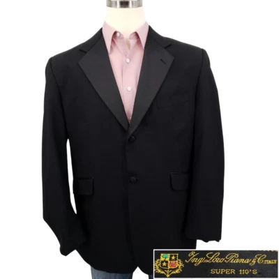Loro Piana Estratto Super 110's Mens Blazer Size 44R Tuxedo Jacket Suit - Image 1 of 4