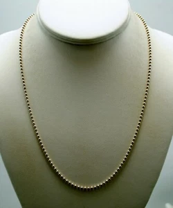 STERLING SILVER BEADED CHAIN LINK NECKLACE  20.0" #F167 - Picture 1 of 3