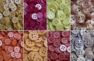 Buttons 11mm 18L Grey Brown Orange Pink 4 Hole Shirt Small Button Craft (R1-R8) - Picture 1 of 32