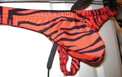 "SEXXYBOY'S" DEEP POUCH, ZEBRA TORPEDO POUCH THONG W/ BUILT IN C RING, MEDIUM - Image 1 of 4