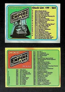 Carte Topps Star Wars 1980 L'impero colpisce ancora lista di controllo #264 - Foto 1 di 2