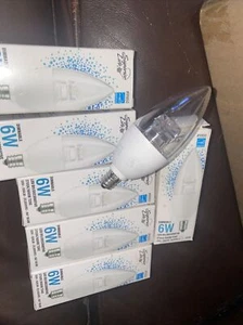 6PCS LED B11 Dimmable Candelabra Bulbs 6W Warm Tone 2700K Candle Bulb Beautiful - Picture 1 of 6
