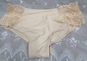 Vtg Women's PINK VICTORIA'S SECRET Extra Low Rise Cheekster BEIGE TAN / L - Picture 1 of 4