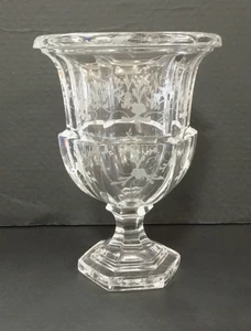 Tiffany & Co. Biedermeier Etched Crystal Urn Vase 10.25” Signed No Chips - Picture 1 of 8