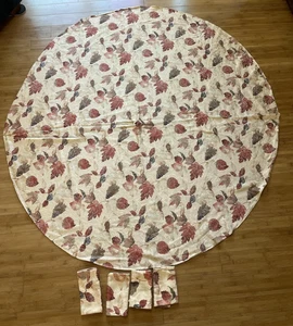 2 Autumn Leaf Tableclothes & Set Rectangle Round 4 Napkins Fall Thanksgiving - Picture 1 of 19
