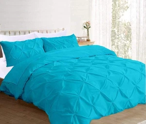 Juego de funda nórdica plisada de 5 piezas de diseñador con cremallera y lazos de esquina 10... - Imagen 1 de 3