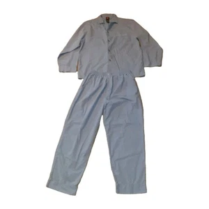 Conjunto de pijama Hanes para hombre talla grande azul manga larga pantalones a presión ligeros - Imagen 1 de 8