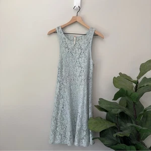 Free People Lace Sleeveless Mini Dress Lined A-Line Stretch Cotton Floral Boho - Picture 1 of 5
