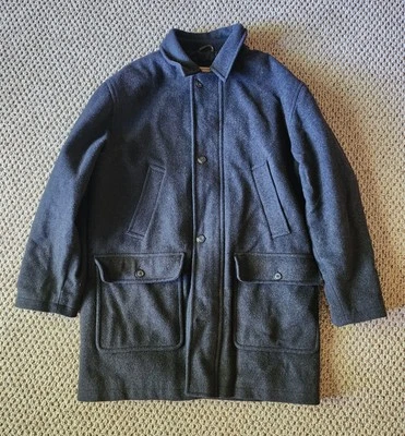 LL BEAN WOOL/NYLON/CASHMERE Zip/Button  MEN’s Size Medium Tall Dark GRAY Coat - Image 1 of 4