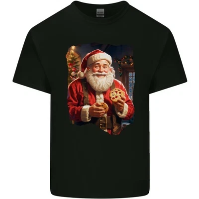 Christmas Traditional Santa With Cookies Xmas Kids T-Shirt Childrens - Image 1 of 3