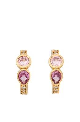 Kate Spade New York Bubbly Bezel Huggie Women's Pink Earrings Jewelry QLW846 - Image 1 of 4