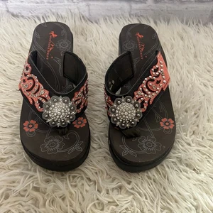 Montana West Western Design Sandal Wedge - Picture 1 of 9