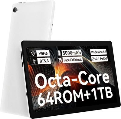 Tablet 10 Pollici Android 14 Tablet Con Octa-Core, Face ID, 8GB+64GB+1TB Espansi - Immagine 1 di 4