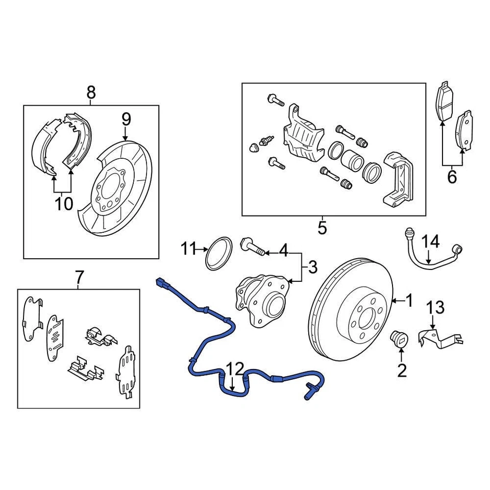 For Nissan Murano 2009-2014 Nissan 479101AA0B Front Left ABS Wheel Speed Sensor - Image 1 of 1