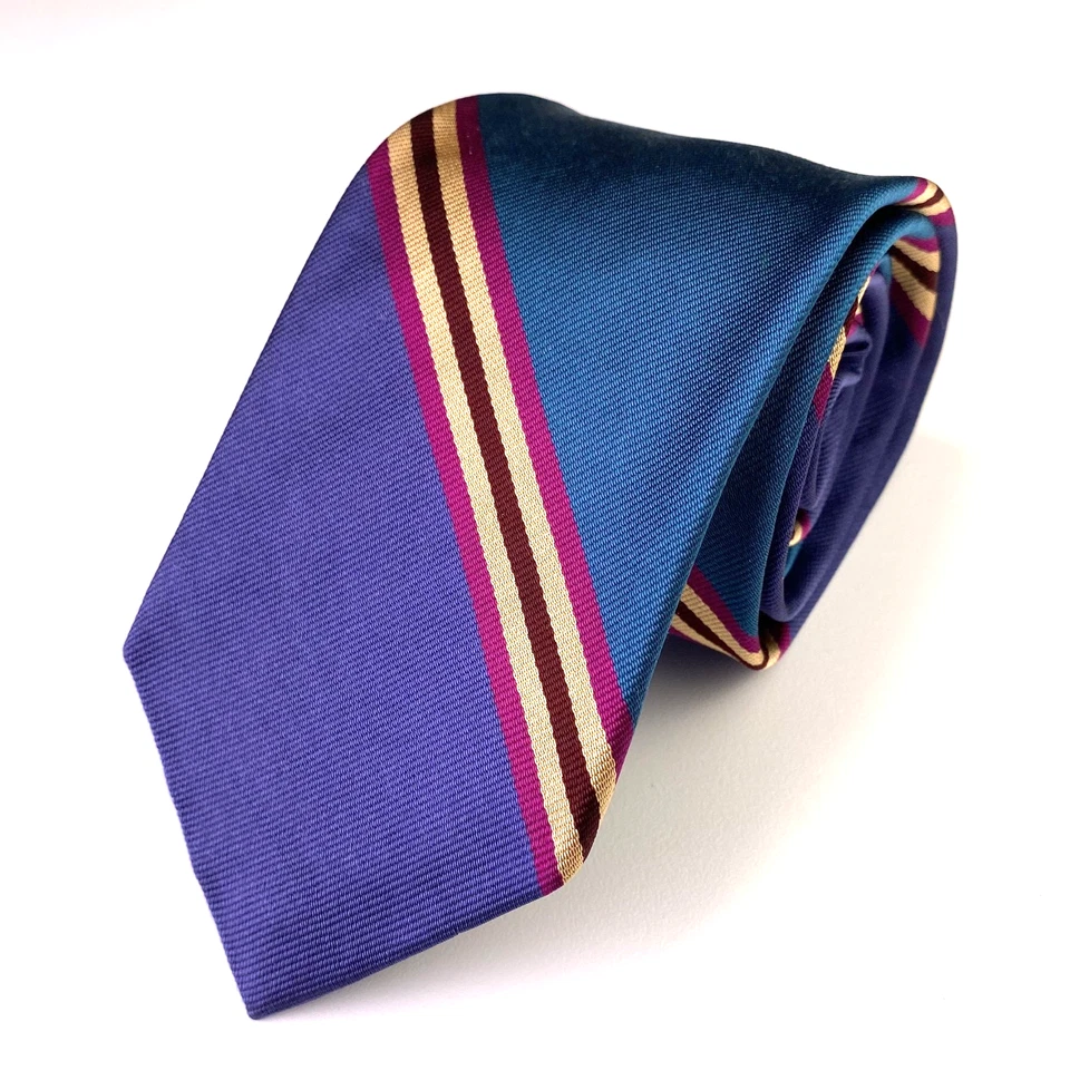 Corbata Ferrell Reed para Nordstrom azul azulado púrpura rep rayas seda Inglaterra de colección Foto 1 de 4