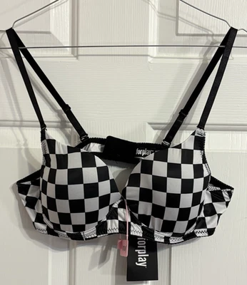 Forplay Check Mate Bra Sexy Halloween Race Car Driver Racer Fast Lane Cosplay - Image 1 of 4