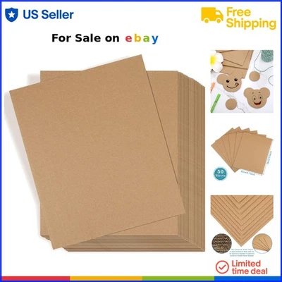 50 Pack Corrugated Cardboard Sheets Flat Supports for Shipping Mailing Art Cr... - Image 1 of 4