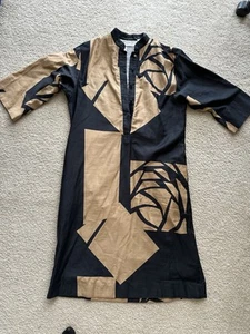 Vintage Penthouse Gallery Catherine Ogust Maxi Tunic Geometric Cotton Dress 10 - Picture 1 of 18