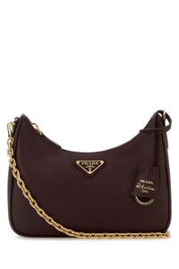 PRADA Re-Edition 2005 Burgundy Red Saffiano Leather Shoulder Bag New/Authentic - Picture 1 of 4