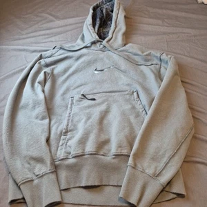 Nike Herren grau Langarm Kängurutaschen Pullover Hoodie L Reißverschlusstasche hinten - Bild 1 von 17