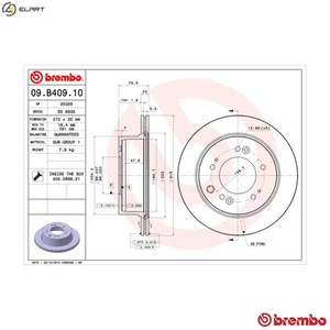 2x BRAKE DISC 09.B409.10 FOR KIA D4CB 2.5L 4cyl SORENTO IG6DB 3.3L 6cyl - Picture 1 of 10