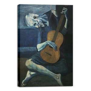 Canvas Prints The Old Guitarist,1903 by Pablo Picasso Abstract Canvas Wall Art - Picture 1 of 7