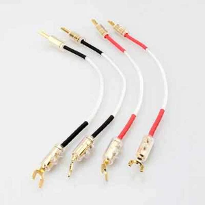 4pcs Hifi sterling Pure Silver Jumper Audio Cable Banana Y plug Speaker Bridge - Picture 1 of 15