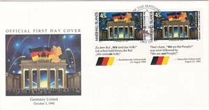 1990 Marshall Islands FDC cover Germany United - Picture 1 of 2