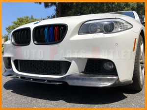 VI2 Style Carbon Fiber Front Add-on Lip For BMW F10 M Sport 528i 535i 550i 11-16 - Picture 1 of 2