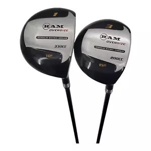 Ram Oversize Titanium Matrix 10° Driver and 15° 3 Fairway Wood Golf Club Bundle - Picture 1 of 8