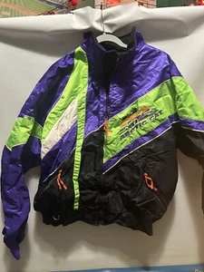 Vintage Arctic Cat Arctic Wear Top Cat Snowmobile Size Large Green Black Purple - Imagen 1 de 15