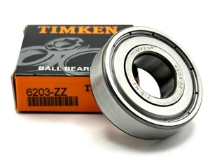 TIMKEN 6203 ZZ DEEP GROOVE BALL BEARING, METAL SHIELDED 17x40x12 mm - Picture 1 of 4