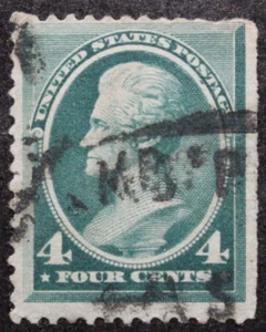 US Stamps Scott #211 ~ JACKSON blue green 4c 1883 GR01 - Picture 1 of 2
