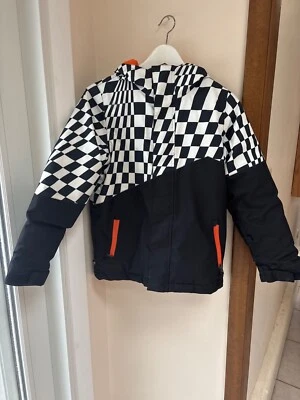 686 Chaqueta Juvenil Niño Mediana Blanca y Negra Cremallera Completa Con Capucha Esquí Snowboard Foto 1 de 2