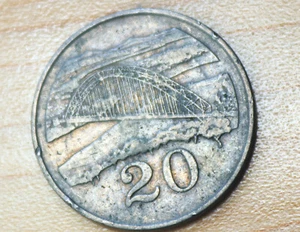 1980 Zimbabwe 20 Cents Birchenough Bridge - Picture 1 of 8