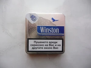 Winston Cigarrillos Paquete Vacío Metal Lata Azul Estuche Usado Raro Coleccionable - Imagen 1 de 8