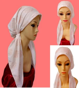 Pre-Tied Slip On Head Scarf Head Converting tichel LONG TAIL, on SALE! - Picture 1 of 11