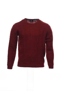 NWT Argyleculture by Russell Simmons Red Cable Knit Crew Neck Sweater L $85 - Picture 1 of 5