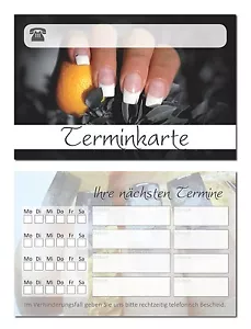 100 x hochwertige Terminkarten Kosmetik Maniküre Nagelstudio schwarz TOP - Bild 1 von 1