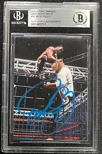 MANKIND MICK FOLEY SIGNED 2000 COMIC IMAGES ROCK SOLID #55 CARD BECKETT 711 - Picture 1 of 2