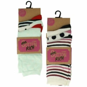 Calze In Cotone Ricco RJM Per Donne 3 Pezzi SK257A - Picture 1 of 5