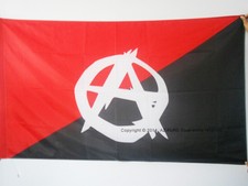 ANARCHO SYNDICALISM MOVEMENT ANARCHIST SYMBOL FLAG 3' x 5' for a pole - ANARCHO-