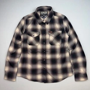 Dixxon Flannel Co The Chippy Damen Medium Druckknopfleiste Langarm braun kariert - Bild 1 von 7