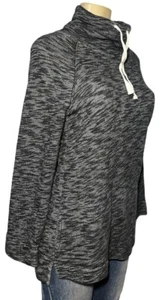 J.CREW Damen Pullover S/M Trichterkragenpullover Stehkragen schwarz & grau Taschen - Bild 1 von 12